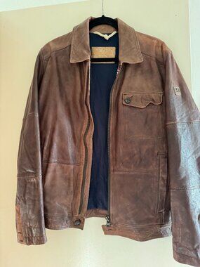 Hugo Boss Distressed Italian Lambskin Leather Jacket